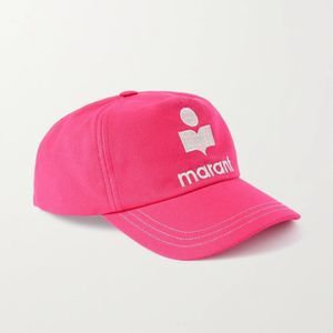 ISABEL MARANT fuschia pink Tyron embroidered cotton-canvas baseball cap